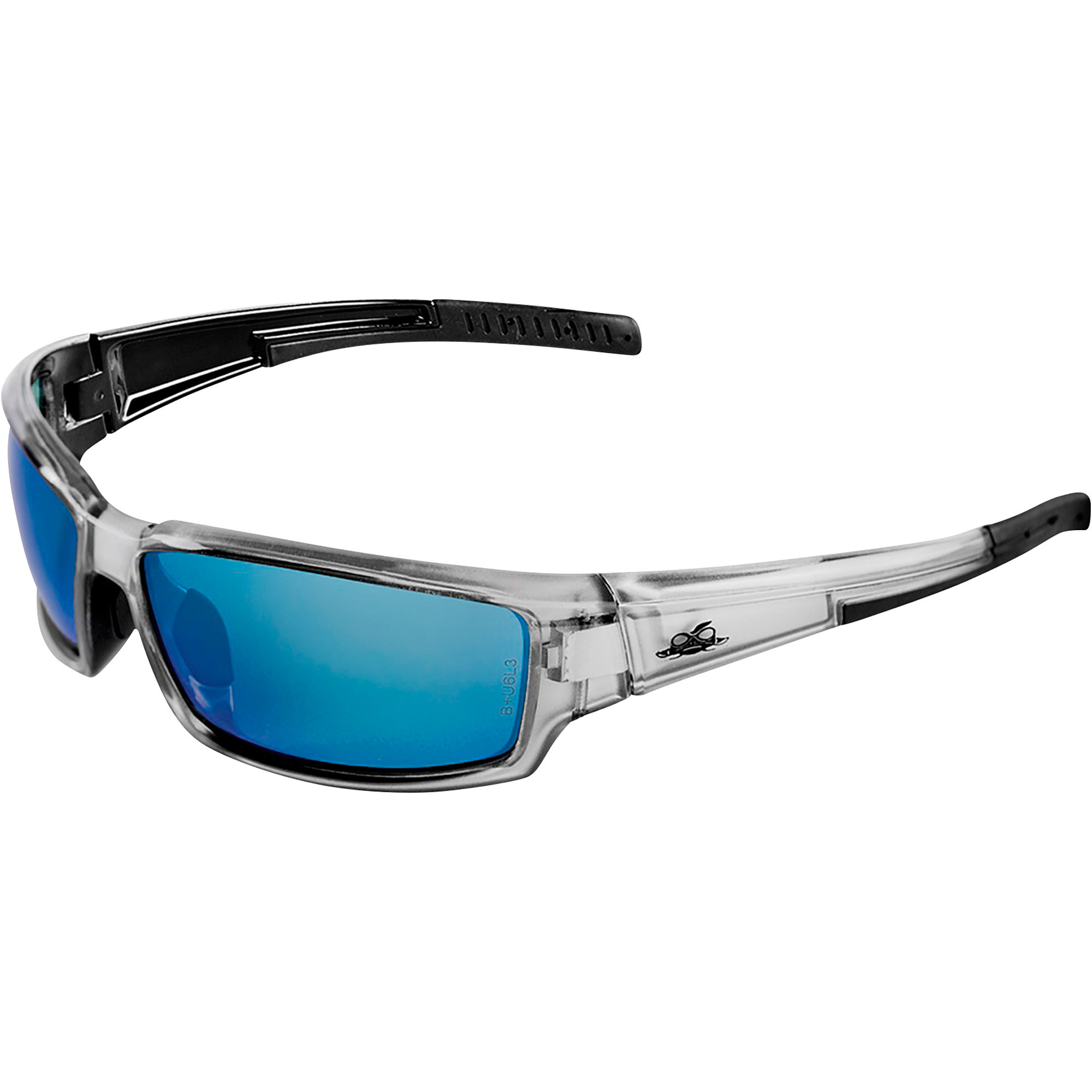 Bullhead Safety Maki Safety Glasses, 1 Pair, Blue Mirror, Polarized, Model# BH14209